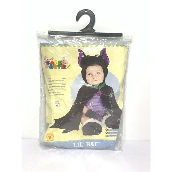 Rubies Costume Lil Bat Cape, Gloves & Hat Infant Baby Size 1-2 ~ 12-18 Months - Picture 1 of 3
